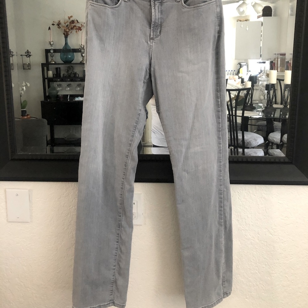 NYDJ gray straight leg jeans